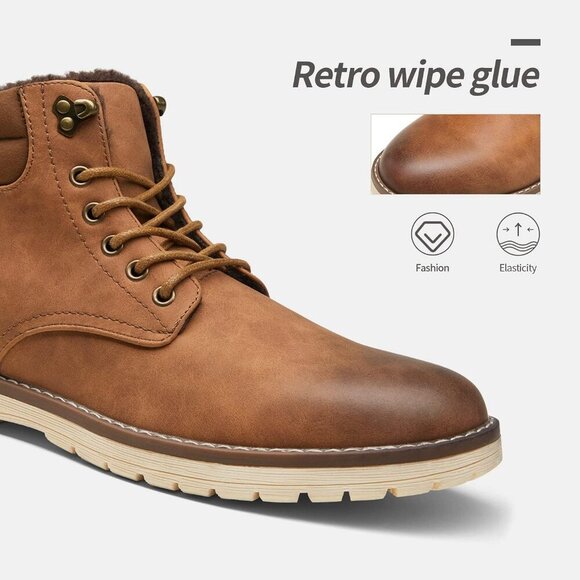 〽️Men\'s Chukka Hiking Boots Brown Casual Comfortable Waterproof Lace Up Shoes